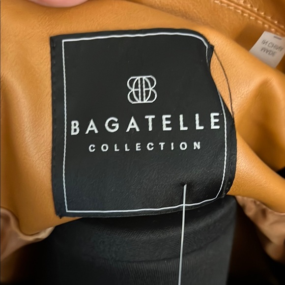 Bagatelle Tan Leather Blazer Modern Tailored Design - Picture 5 of 7